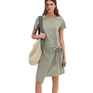 NWT Anthropologie Dolan Draped Wrap Front Knit Dress in Moss - XS